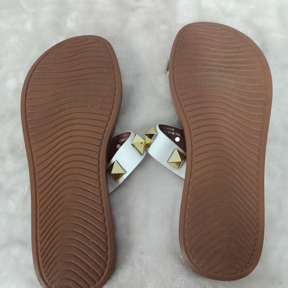 Corkys Footwear Daiquiri White Gold Studded Slide Sandals Womens 8 - Picture 4 of 5